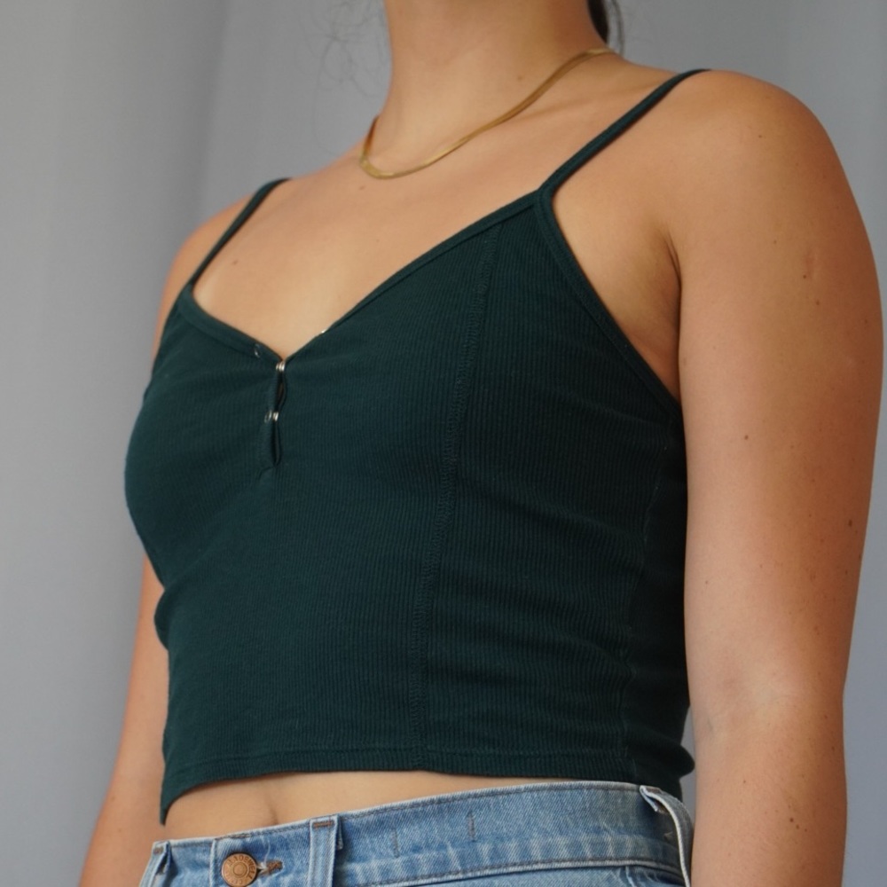Dark green crop top tank